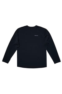 Black snowboard men's merino long sleeve shirt.