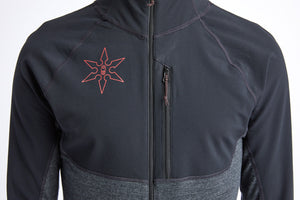 Black snowboard men's one piece thermal base layer.