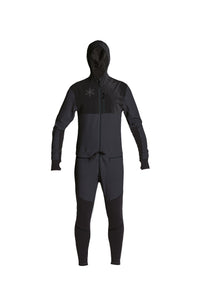 Black snowboard men's one piece thermal base layer.