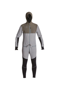 Grey snowboard men's one piece thermal base layer.